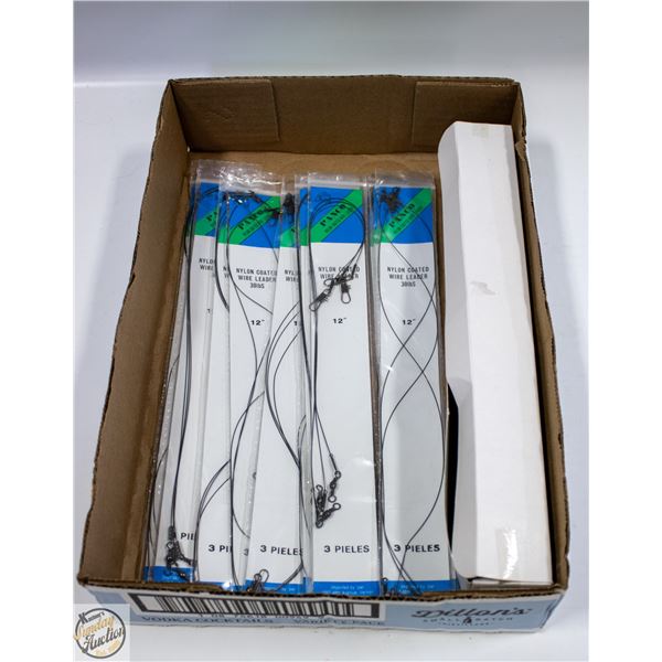 12 X 3 PACKS COATED WIRE LEADERS 30LB TEST