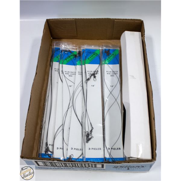 12 X 3 PACKS COATED WIRE LEADERS 30LB TEST