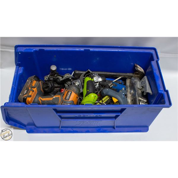 LARGE PARTS BIN FULL OF VARIOUS TOOL AND PARTS