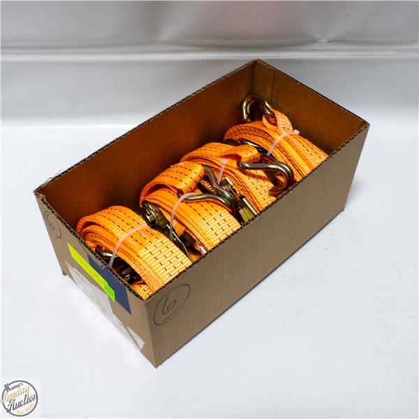 FLAT OF 4 RATCHET STRAPS 3500KG