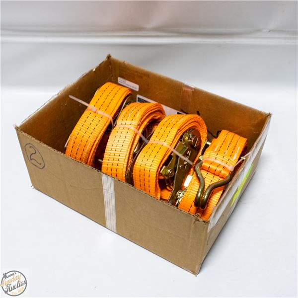 FLAT OF 4 RATCHET STRAPS 3500KG