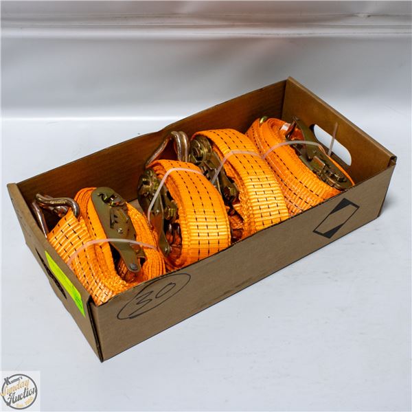 FLAT OF 4 RATCHET STRAPS 3500KG
