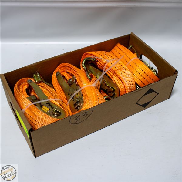 FLAT OF 4 RATCHET STRAPS 3500KG