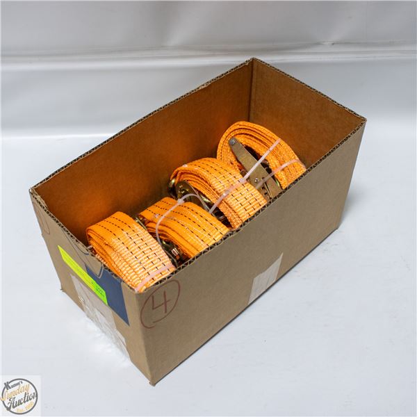 FLAT OF 4 RATCHET STRAPS 3500KG