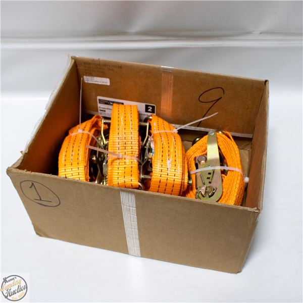 FLAT OF 4 RATCHET STRAPS 3500KG