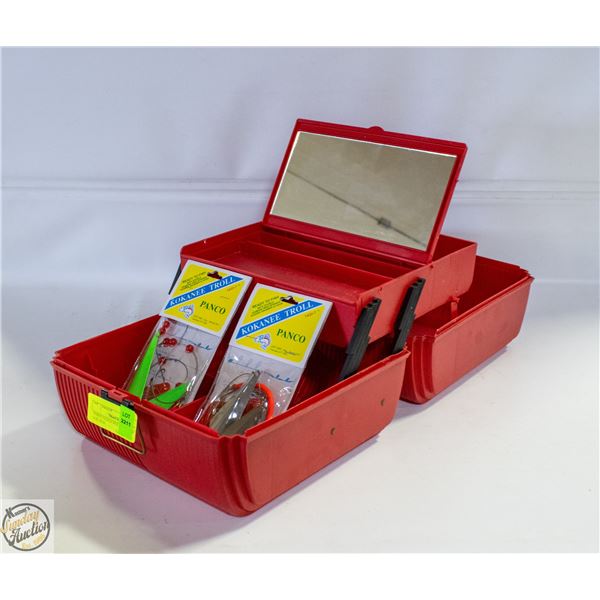 FISHING TACKLE BOX WITH 2 NEW LURE SETS