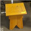 Image 1 : VINTAGE WOODEN STOOL 14" X 12" X 18"H