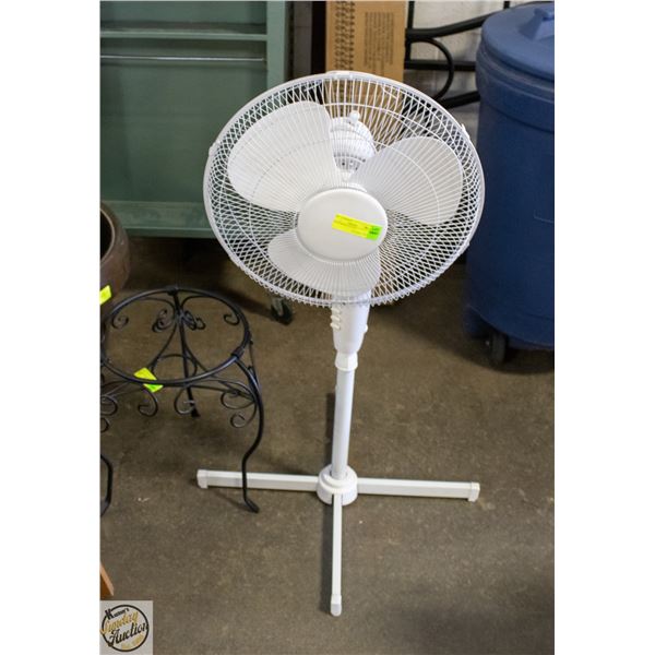 WHITE PEDESTAL FAN