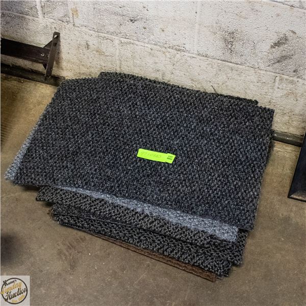 LOT OF 15 VARIETY SIZE & COLOR CARPET TILES