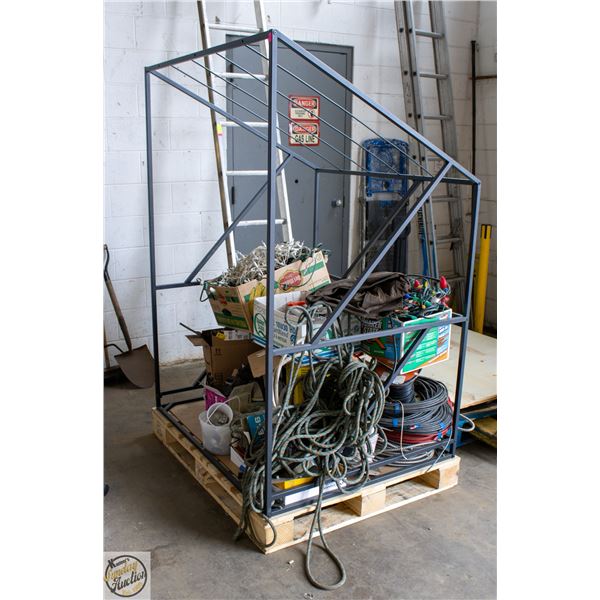 PALLET OF PLUMBING/ELECTRICAL/MISC GARAGE SURPLUS