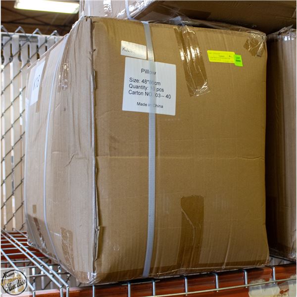 CASE WITH 10 STANDARD '100' PILLOWS - NEW