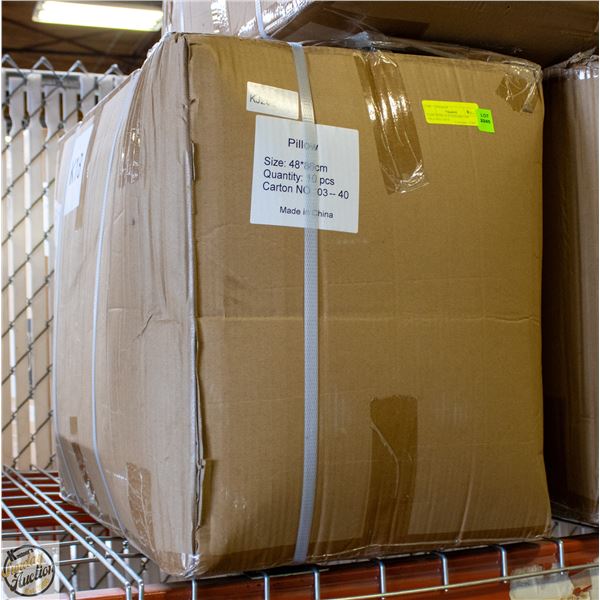 CASE WITH 10 STANDARD '100' PILLOWS - NEW