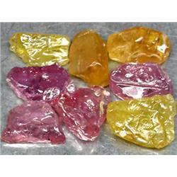 22.09ct 8pcs Good Rough Pink & Yellow Sapphire (GEM-0181)