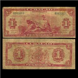 1947 Curaco $1 Note Circulated RARE (CUR-05799)