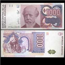 1989 Argentina 1000 Australes Note Crisp Uncirculated (CUR-05567)
