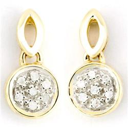 0.14Ct Genuine Natural Diamond Yellow 9K Gold Earrings (JEW-9120X)