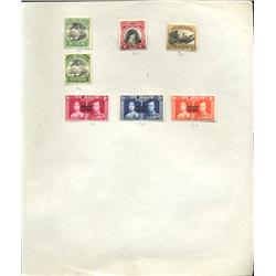 1930s New Zealand Hand Made Stamp Collection Album Page 7 Pieces (STM-0239)