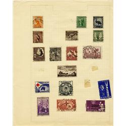 1930s/50s Australia Hand Made Stamp Collection Album Page 17 Pieces (STM-0283)
