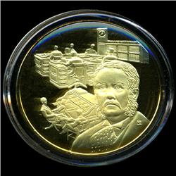 .75oz Franklin Mint PR70 DCAM 24k plated Sterling Silver Round History of the American Presidency C.