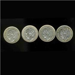 1928-37 Netherlands Silver 10c Hi Grade Set of 4 (COI-6674)