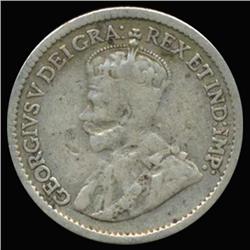 1917 Canada Newfoundland 5c Silver Circulated RARE (COI-6753)