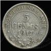 Image 2 : 1917 Canada Newfoundland 5c Silver Circulated RARE (COI-6753)