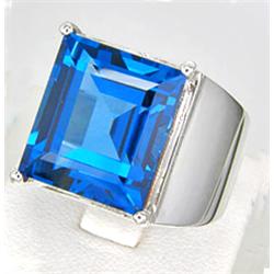 67.10Ct Sterling Octagon Ring Size 7 London Blue Topaz (JEW-1546)