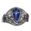 2.68 ct Pear Cabochon Blue Star Sapphire Sterling Ring Size 7  (JEW-1819)