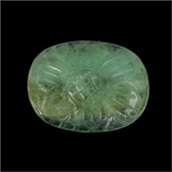 4.87ct. Stunning Green Beautiful Natural Carved Emerald  (GEM-22030)