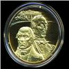 Image 1 : .75oz Franklin Mint PR70 DCAM 24k plated Sterling Silver Round History of the American Presidency J.
