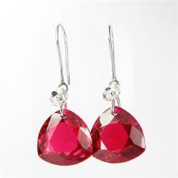 38.35ct Splendid Earrings Trillion Cut Top Red Topaz  (JEW-1567)