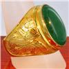 Image 4 : 23k Solid Yellow Gold Mens Jade Ring 16 grams (JEW-1425)