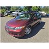 Image 2 : DUNCAN - 2012 HONDA CIVIC RED  278810 KMS - D022049