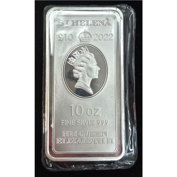 2022 St. Helena 10 Oz. Fine Silver 999 Bar