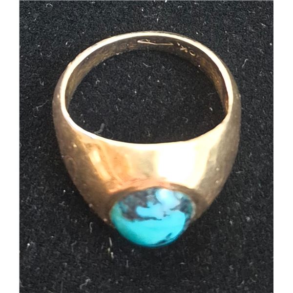 10 Kt. Gold Ring w/ Blue Stone (4.79 Grams)