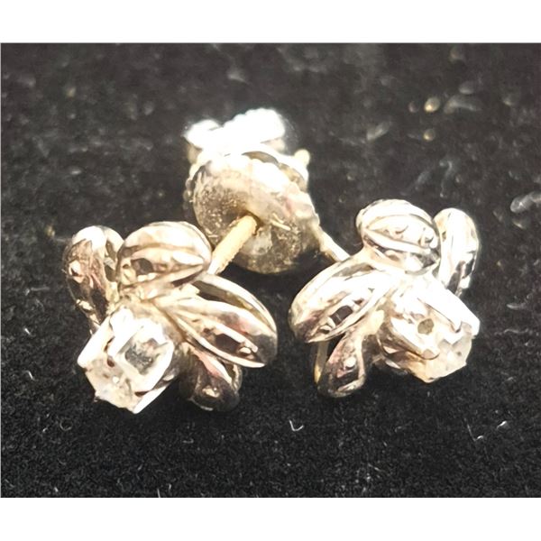 Pair of 14 Kt. White Gold Earrings