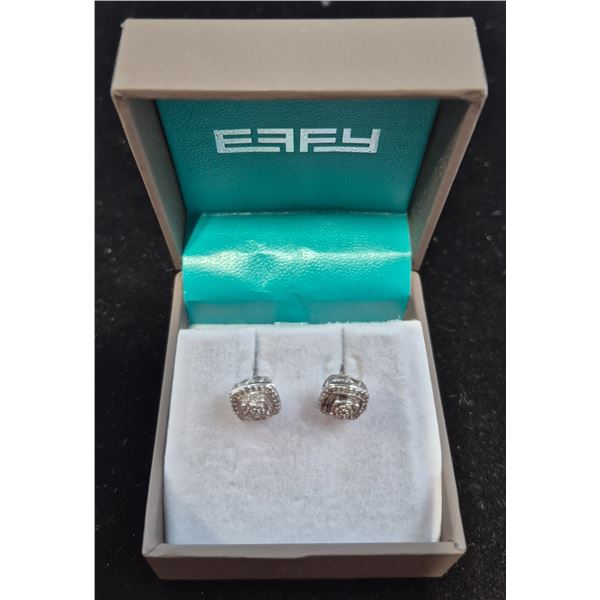 Effy Sterling Silver Cushion Earrings w/ Sterling Silver Backings (2.42 Grams)