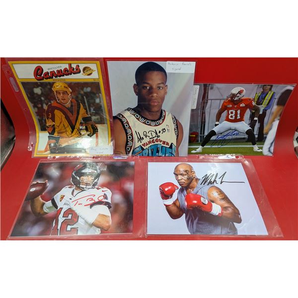 Lot of Autographed Sports Photographs w/ Daniels, Tyson, Lidstor, & More