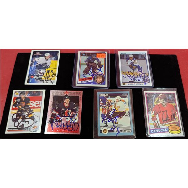 Lot of Assorted Autographed Hockey Cards w/ Ronning, Schaeffer, Alfredsson, & More