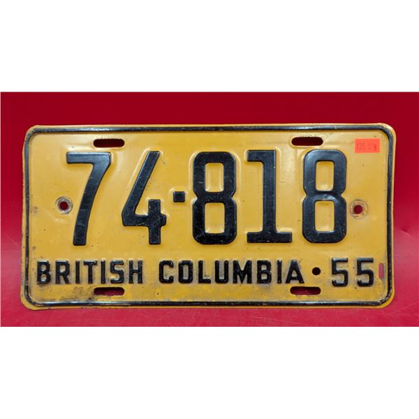 1955 British Columbia License Plate