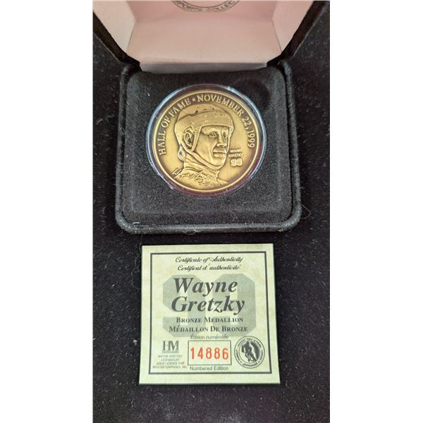 Wayne Gretzky Hall of Fame 1999 Bronze Medallion w/ COA