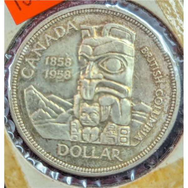 Silver 1958 Canadian Dollar Coin