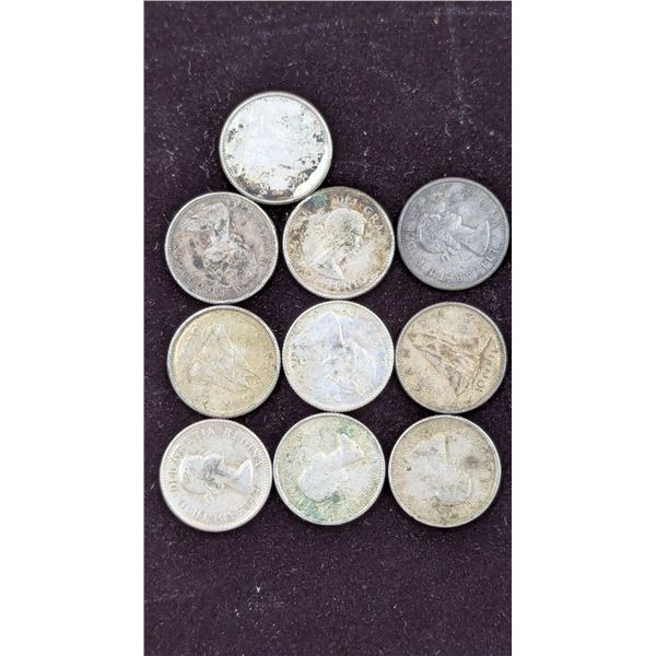 Lot of Canadian Silver Dimes