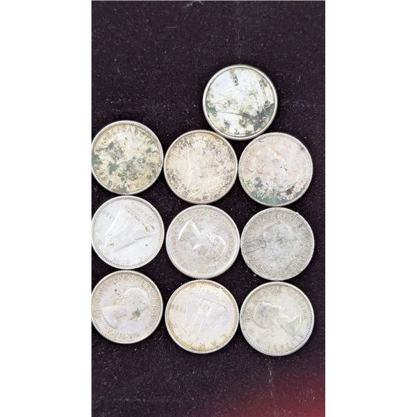 Lot of Canadian Silver Dimes