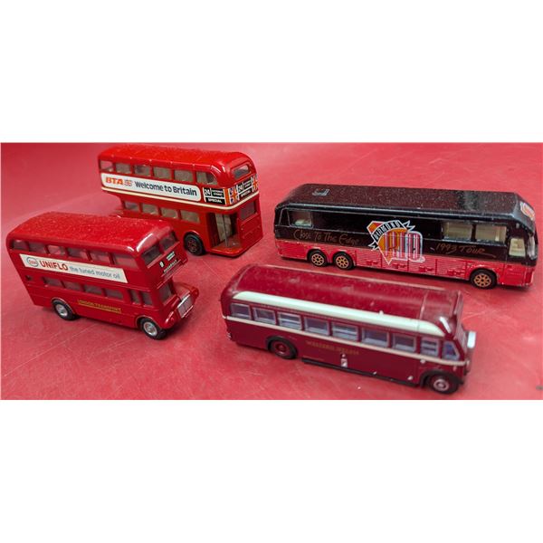 4 Diecast Buses