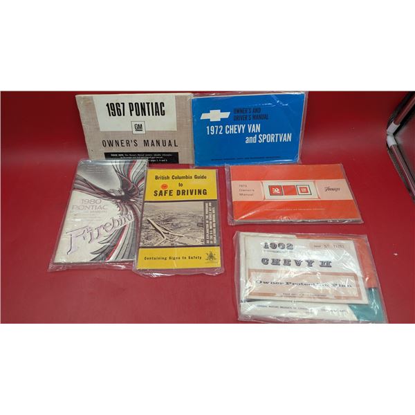 Lot of VTG Automobile Manuals & BC Guide to Safe Driving