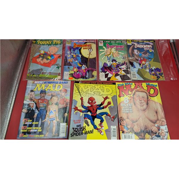 3 MAD Magazines & 4 Comics (Porky Pig & Darkwing Duck)