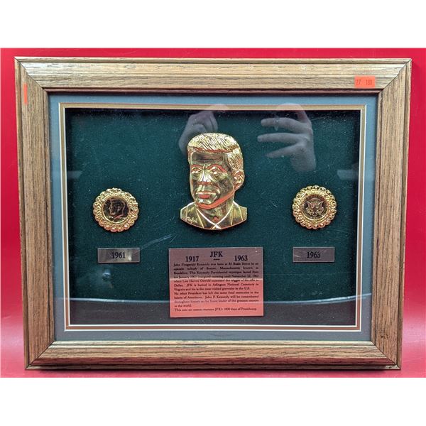 Framed JFK's 100 Days of Presidency Coin Set