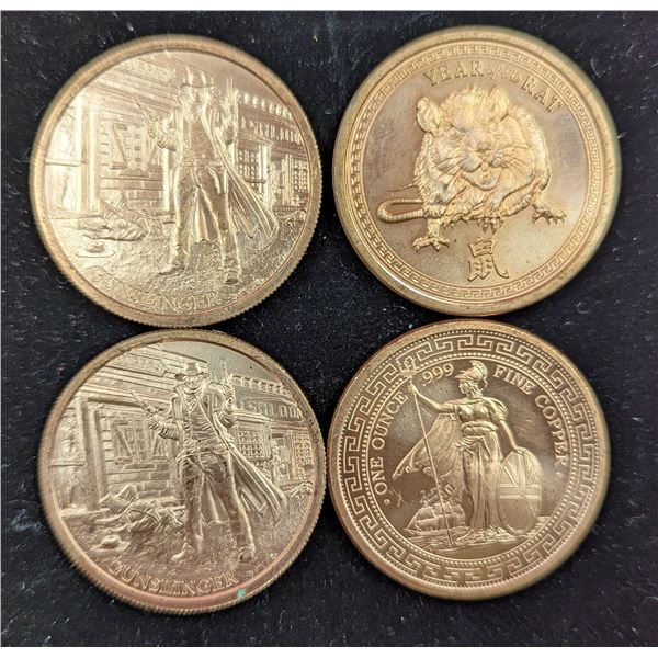Lot of 1 Oz. 999 Fine Copper Coins