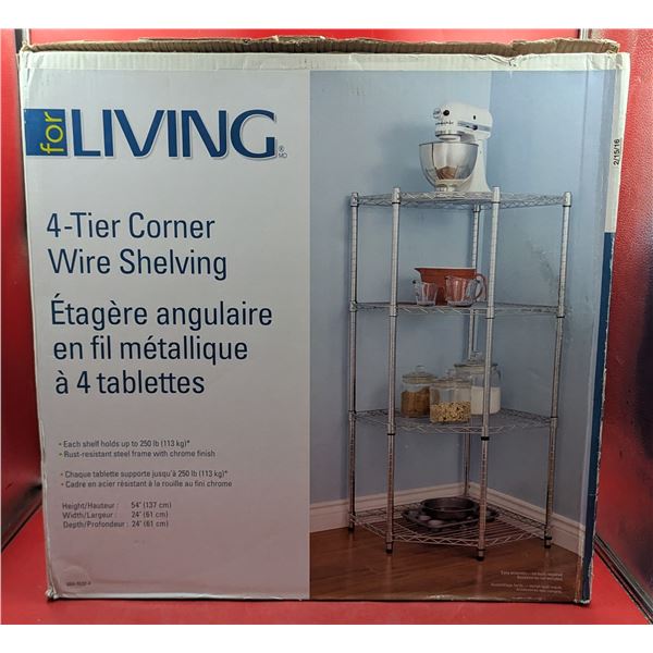 For Living 4-Tier Corner Wire Shelving